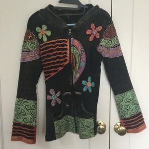 100%Cotton Embroidered Patch Hoodie